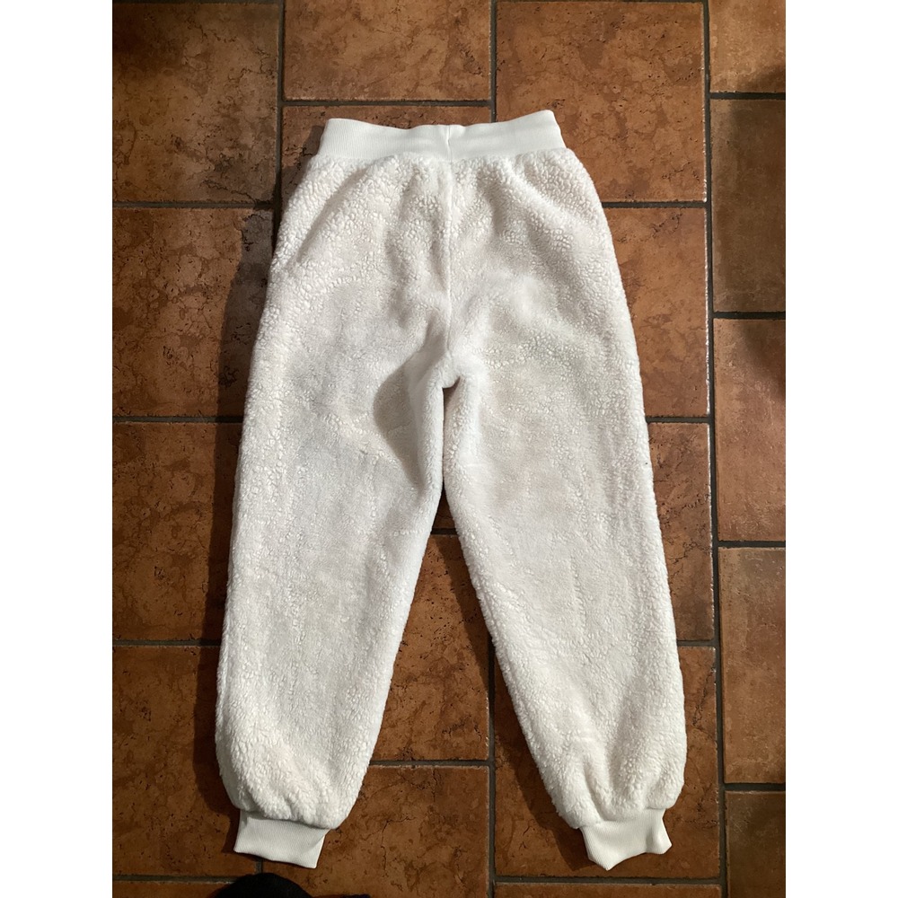 Puma Womens Sherpa Fleece Joggers Cream High Waist Teddy Sweatpants 597871-23 S - Picture 4 of 11